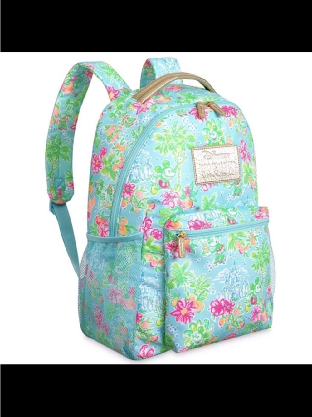 Disney Parks x Lilly Pulitzer Backpack Mickey & Minnie Mouse Cinderella Castle - Picture 5 of 12